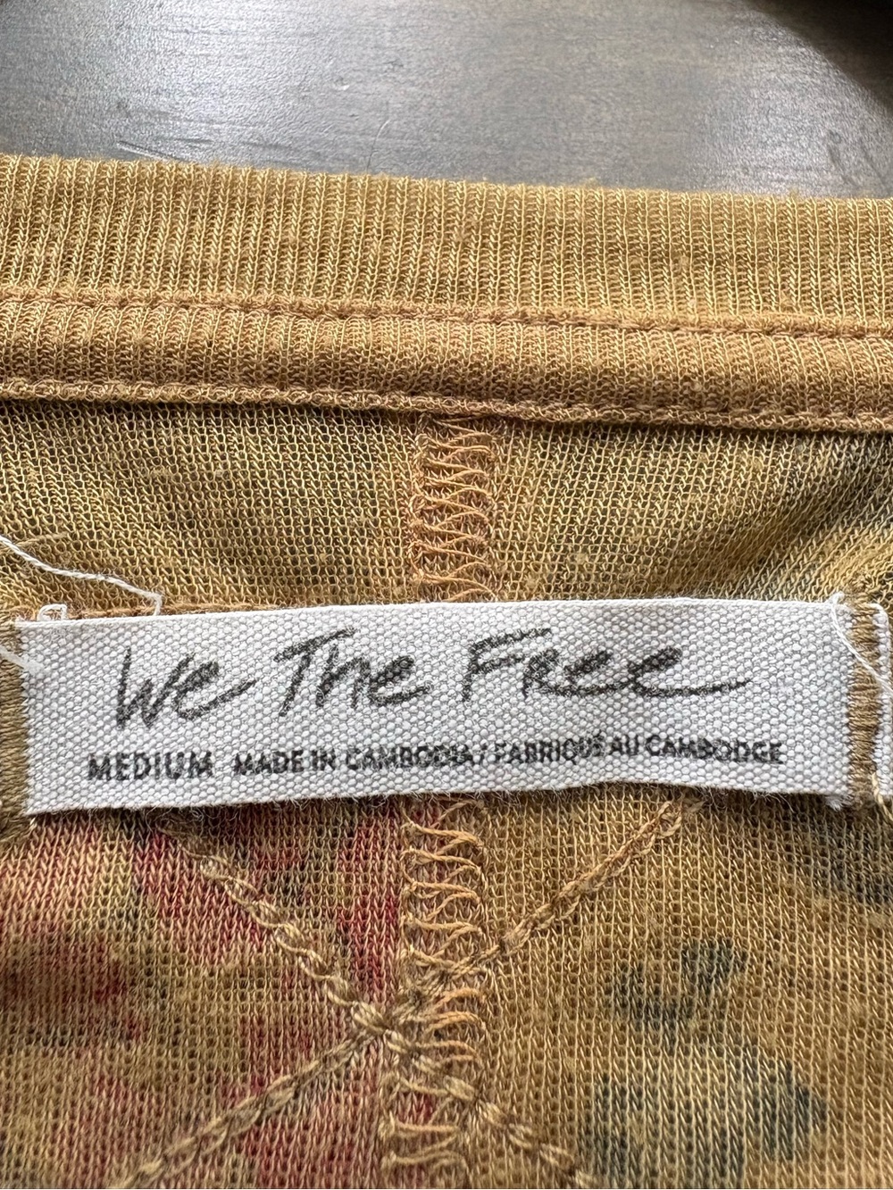 We The Free Printed Floral Boheme Tee in Tan• medium - Picture 3 of 11